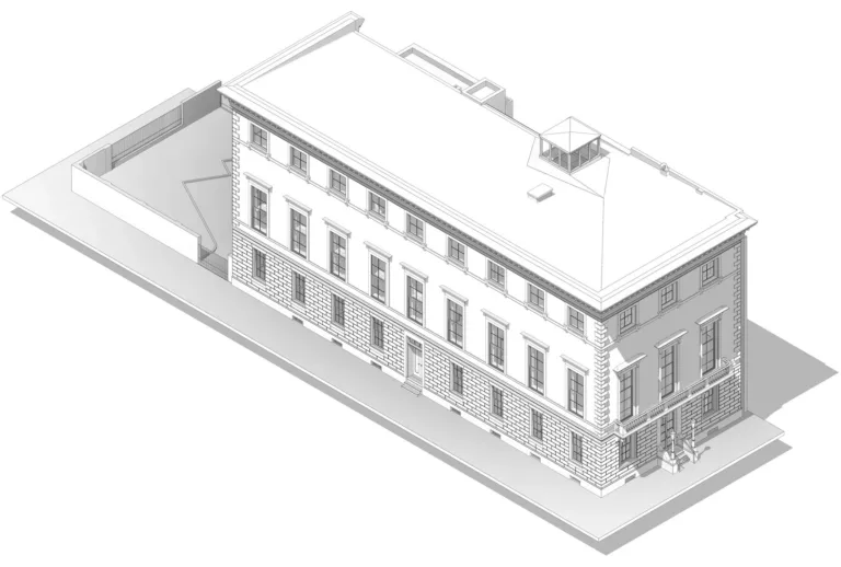 A 3D Revit Model of a fancy building of three floors