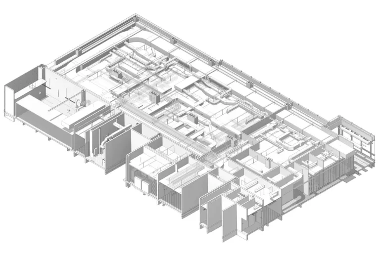 A 3D Revit model of a building facility