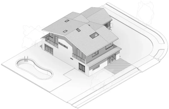 A 3D BIM model of a nice house