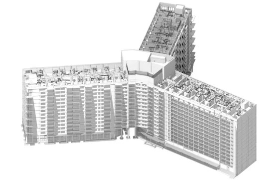 3D BIM Model of 400 residential condominiums